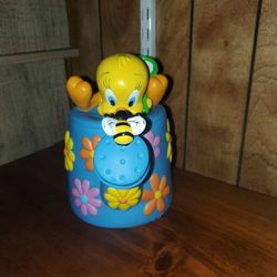 Tweety Bird With Honey Bee Watering Can Cookie Jar Rare Warner Brothers 1998.