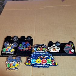 Disney World 2000 - 2005 Pins And A 2003 Magnet