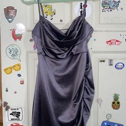 Mini Metallic Purple Dress