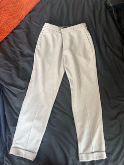 Light Gray Dress Pants with Cuffed Hem
