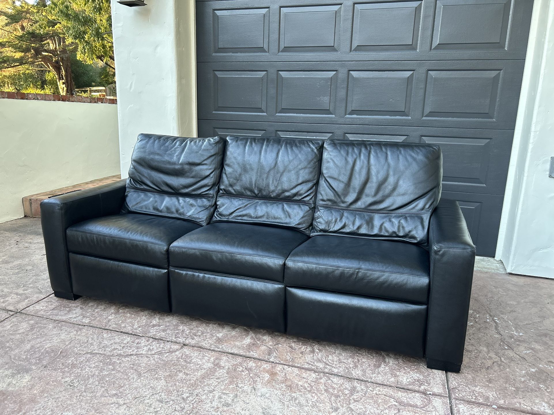 Ethan Allen Leather Reclining Sofa