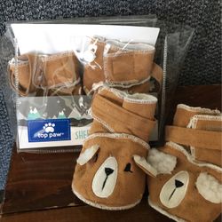 TOP PAW SHERPA BEAR BOOTIES: Size Large