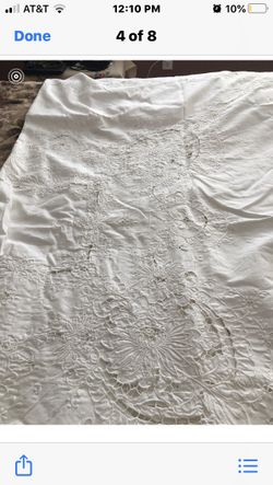 Hand stitched large vintage table cloth