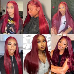 Wig Lace 13x4 Color Red 24 Inches Color Black 30 Inches 