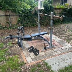 NordicTrack Bench, Rack, and 179 lbs of Weights
