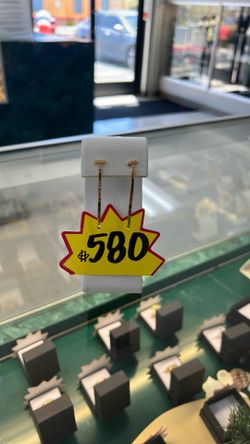Designer, gold earrings