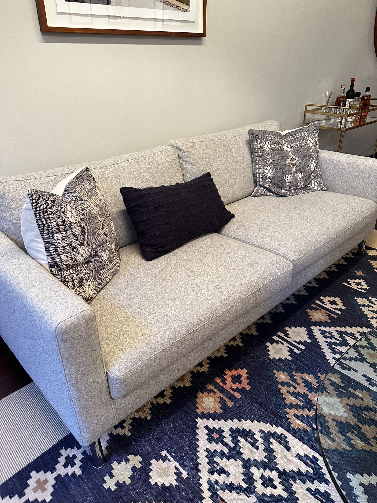 Prostoria Elegance Light Gray Wool Sofa