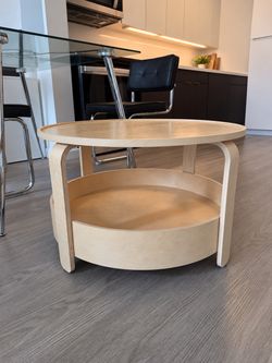 IKEA BORGEBY Round Coffee Table – Birch Veneer