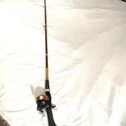 Vintage Great Working Condition Abu Garcia (Abu Matic) Bait, Caster, And Abu Garcia Fishing Rod. 6.6ft 