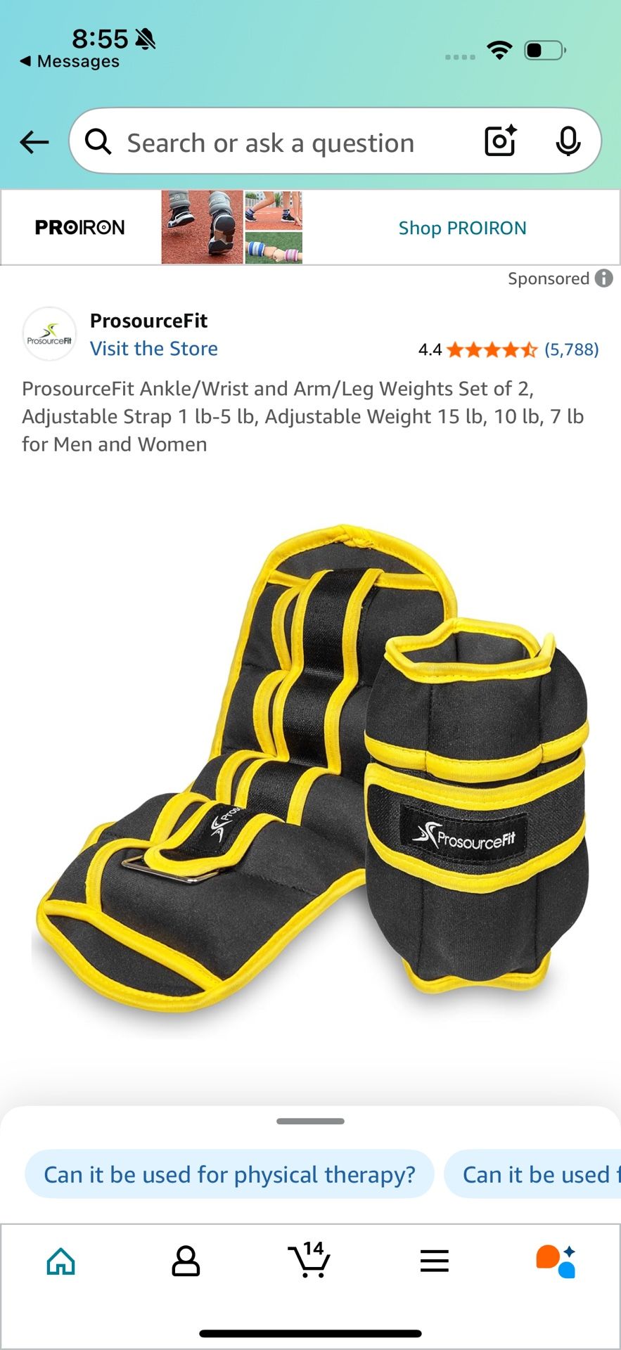ProsourceFit Adjustable Ankle/Wrist Weights – Set of 2