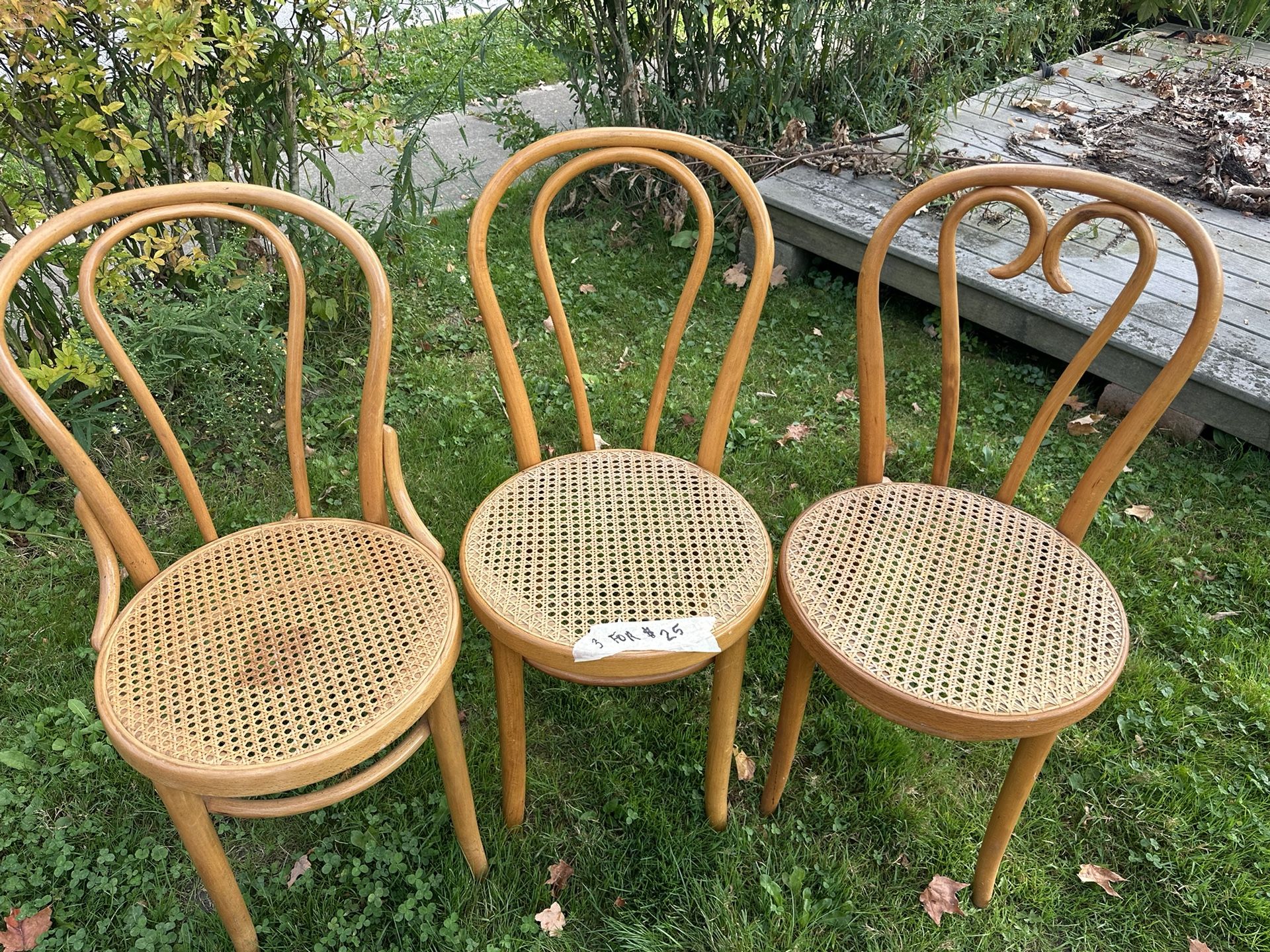 3 Cane Chairs