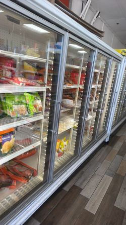 10 door. Commercial Zero degree freezer good for frozen stuff