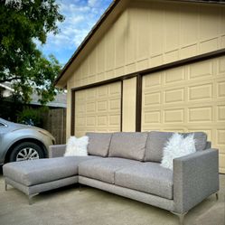 Urban Roads Alissa Sectional | 105” LAF Chaise | Modern Gray | FREE Delivered