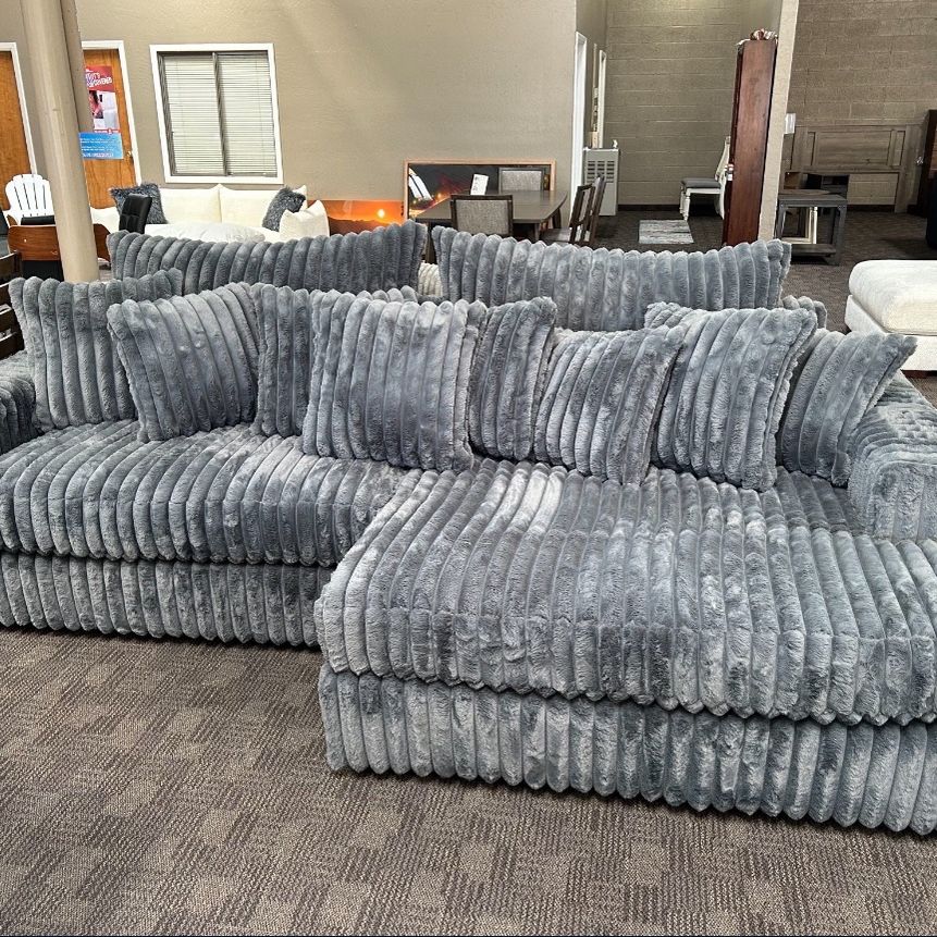 Big Soft Grey Sectional Couch