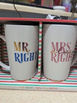 Mr. Right & Mrs. Right Coffee Mug Set