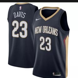 ANTHONY DAVIS NEW ORLEANS PELICANS NAVY NIKE SWINGMAN JERSEY LARGE