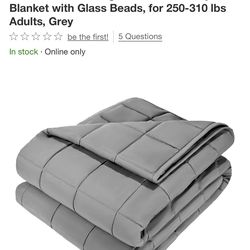 Weighted Blanket, 25 lbs, 60 x 80 in Queen Size,  Grey