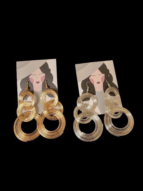 Elegant Gold and Silver Hoop Earrings