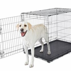36" Foldable Dog Crate With Double Doors 