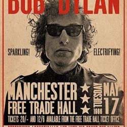 Bob Dylan Manchester Free Trade Hall Concert Promo Wall Poster