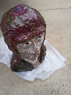 Ceramic head bus sculpture figure no offers no trade 75th Ave Indian School serious buyers only please
