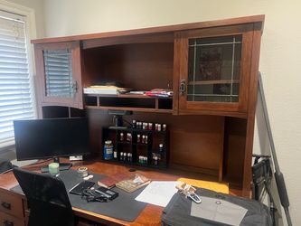 Mission Style desk and file cabinet