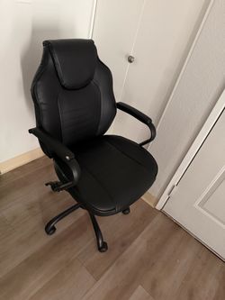 Black High-Back Leather Office Chair