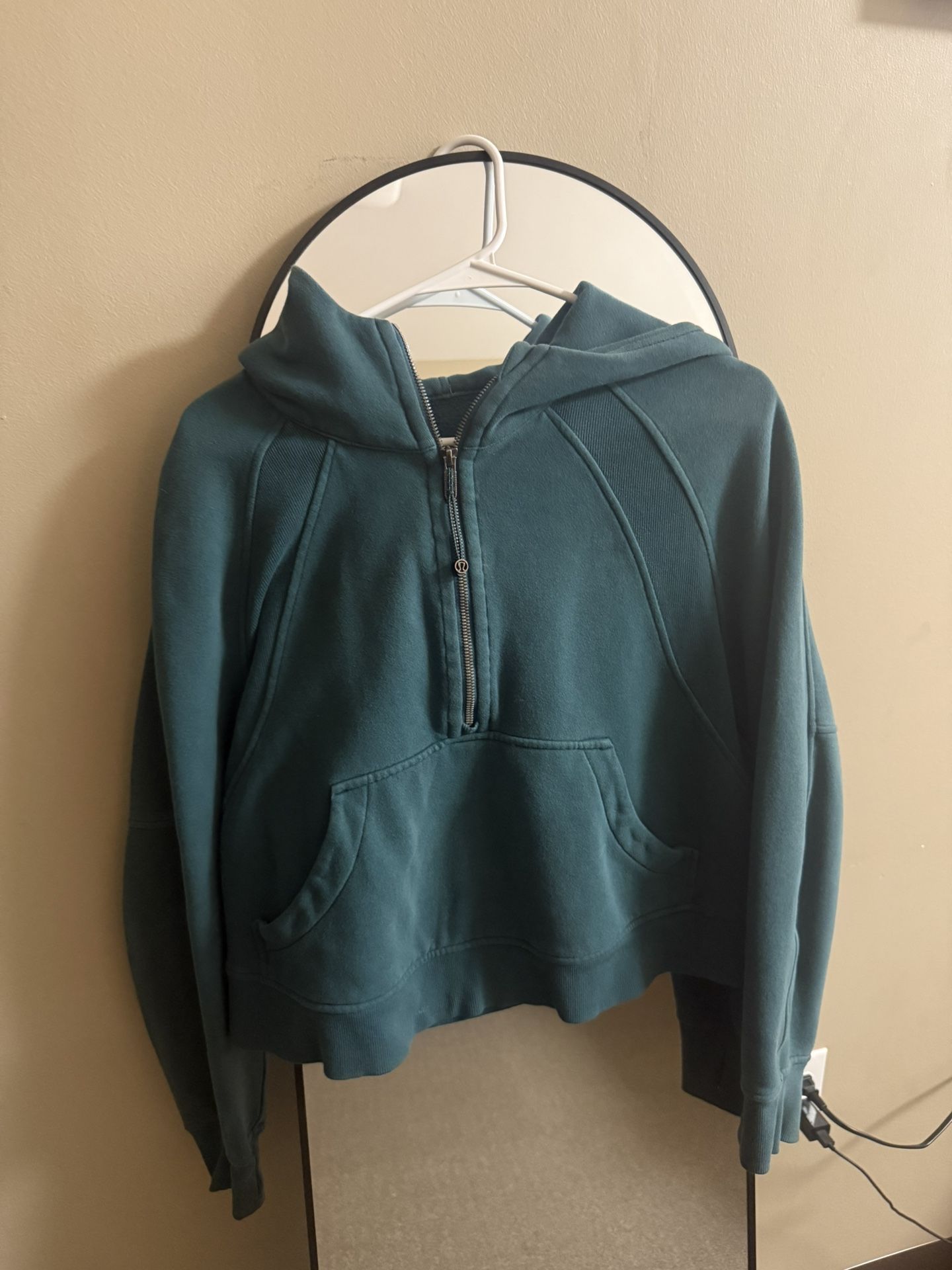 teal Lululemon scuba hoodie