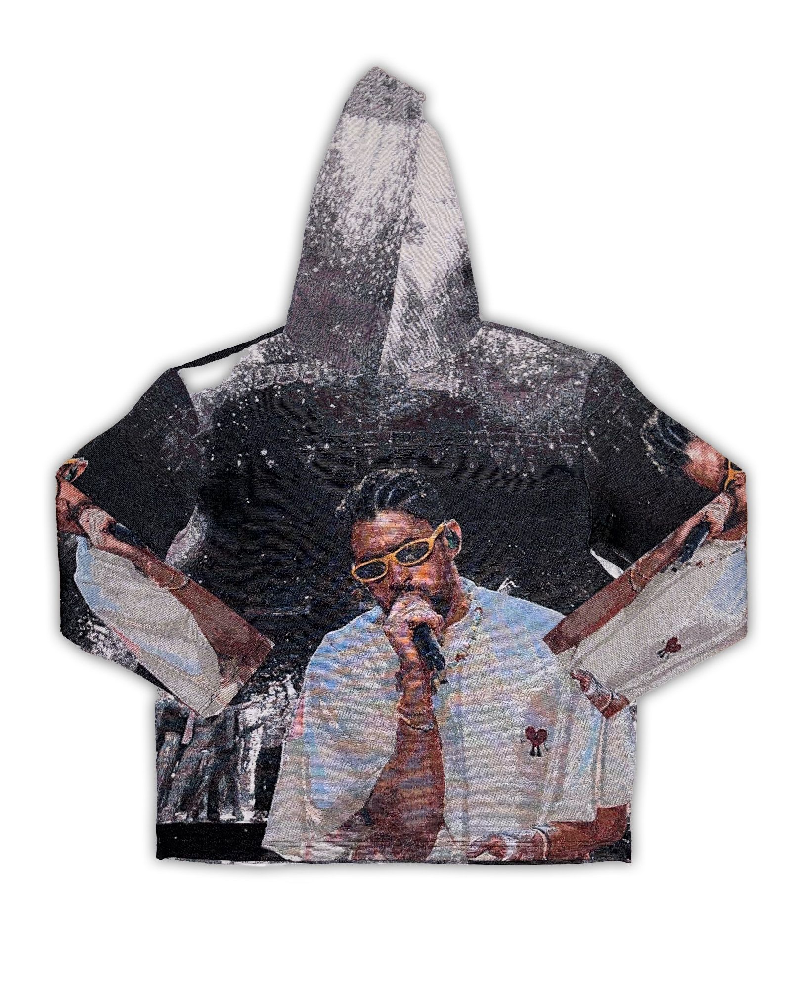 Bad Bunny Tapestry Hoodie Black
