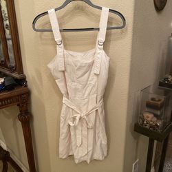 ABERCROMBIE & FITCH Ivory Overall Lined Dress Size Small