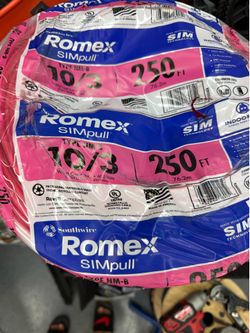 Romex wire 10/3 250ft copper electric cable new roll (price is firm )