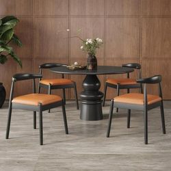 New - Set 4 - Dining Chairs Set of 4, Mid Century Modern Kitchen & Dining Room Chairs for Dining Room,Dining Table Chairs with Solid Wood Legs
