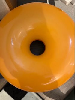 IKEA LED table/wall lamp, orange glass/round,