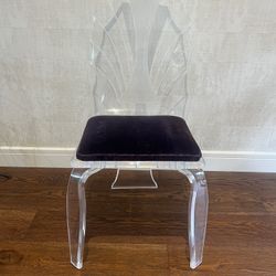 Fabulous Vintage Lite, Acrylic Etched Scalloped, Art Deco, Accent Chair
