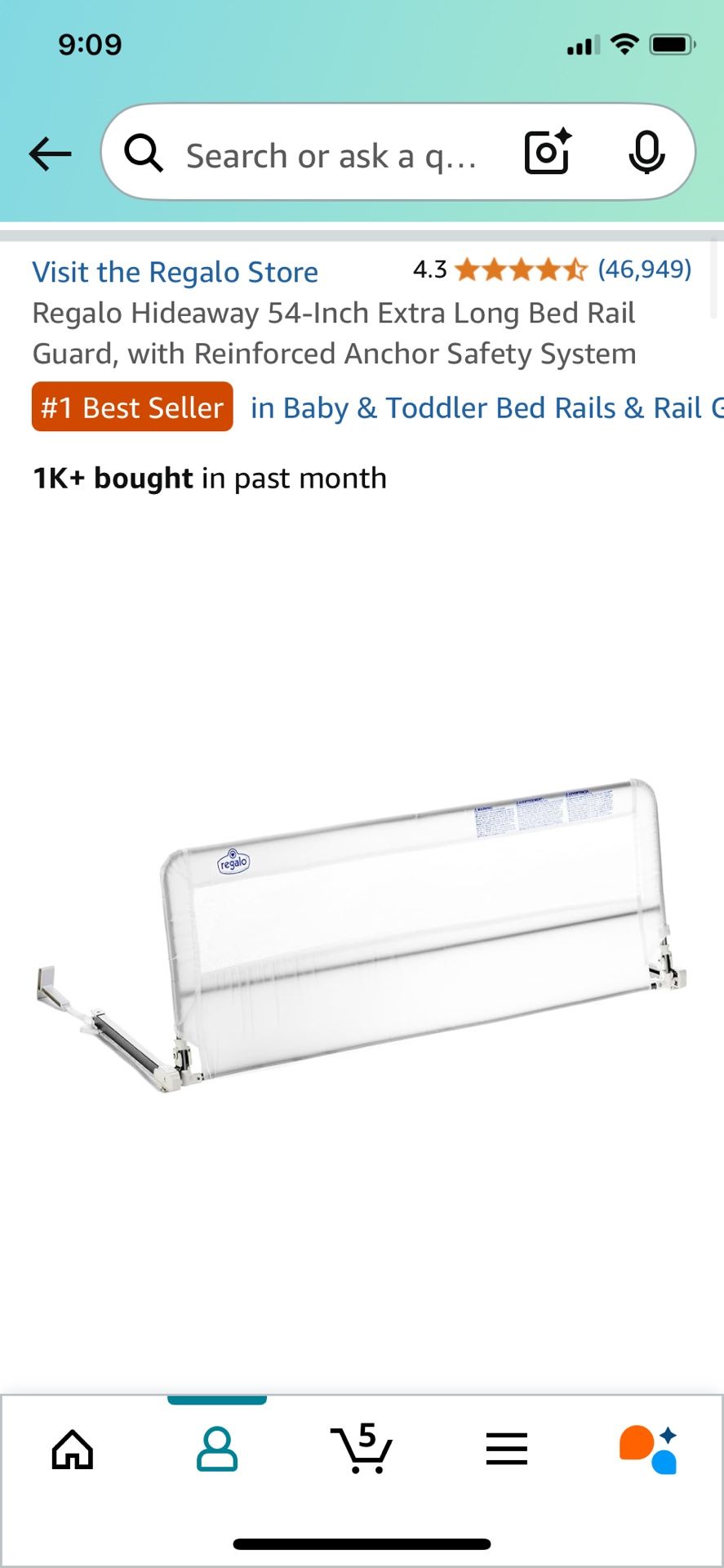 Bed Guard Rail (hideaway)