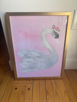 Framed Swan Wall Art Print