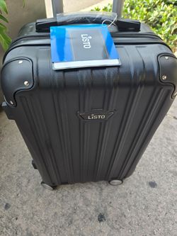 20" Carry On 8Wheels Spinner Hard Shell New With Tags Black Color Extra Lightweight Expandable Waterproof