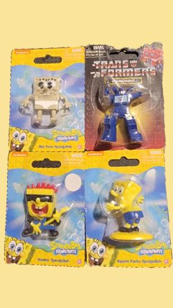 SpongeBob & Transformers Mini Figure Lot of 4