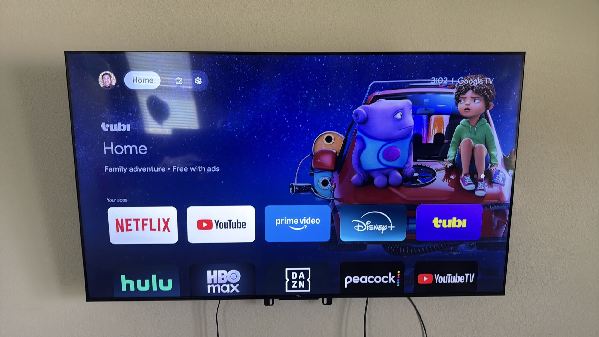 65 in TCL 4K Smart TV