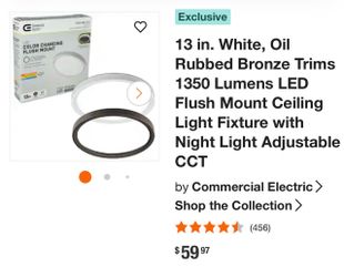 Commercial Electric 13in LED Color Changing Flush Mount