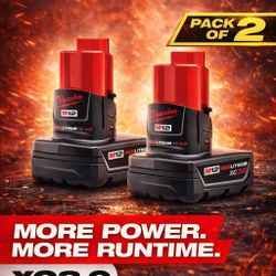 Milwaukee M12 3.0 Battery Two Pack Milwaukee M12 REDLITHIUM XC 3.0 Battery Pack (2-Pack) – New Dewalt Makita Tool Deal Power Tools Deal 