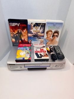 PANASONIC 4 HEAD HI-FI VHS VCR PLAYER BUNDLE WITH REMOTE CONTROL + MOVIES