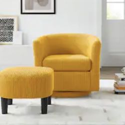 Swivel Accent Chair with Ottoman