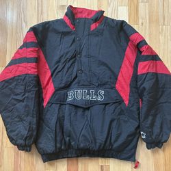 Vintage Chicago Bulls Starter Jacket Pullover Coat Men’s Size XL  