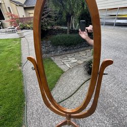Rotating Oak Mirror 
