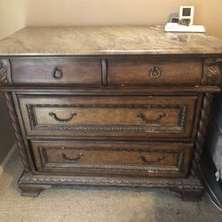 Wood Dresser With Marble Counter Top