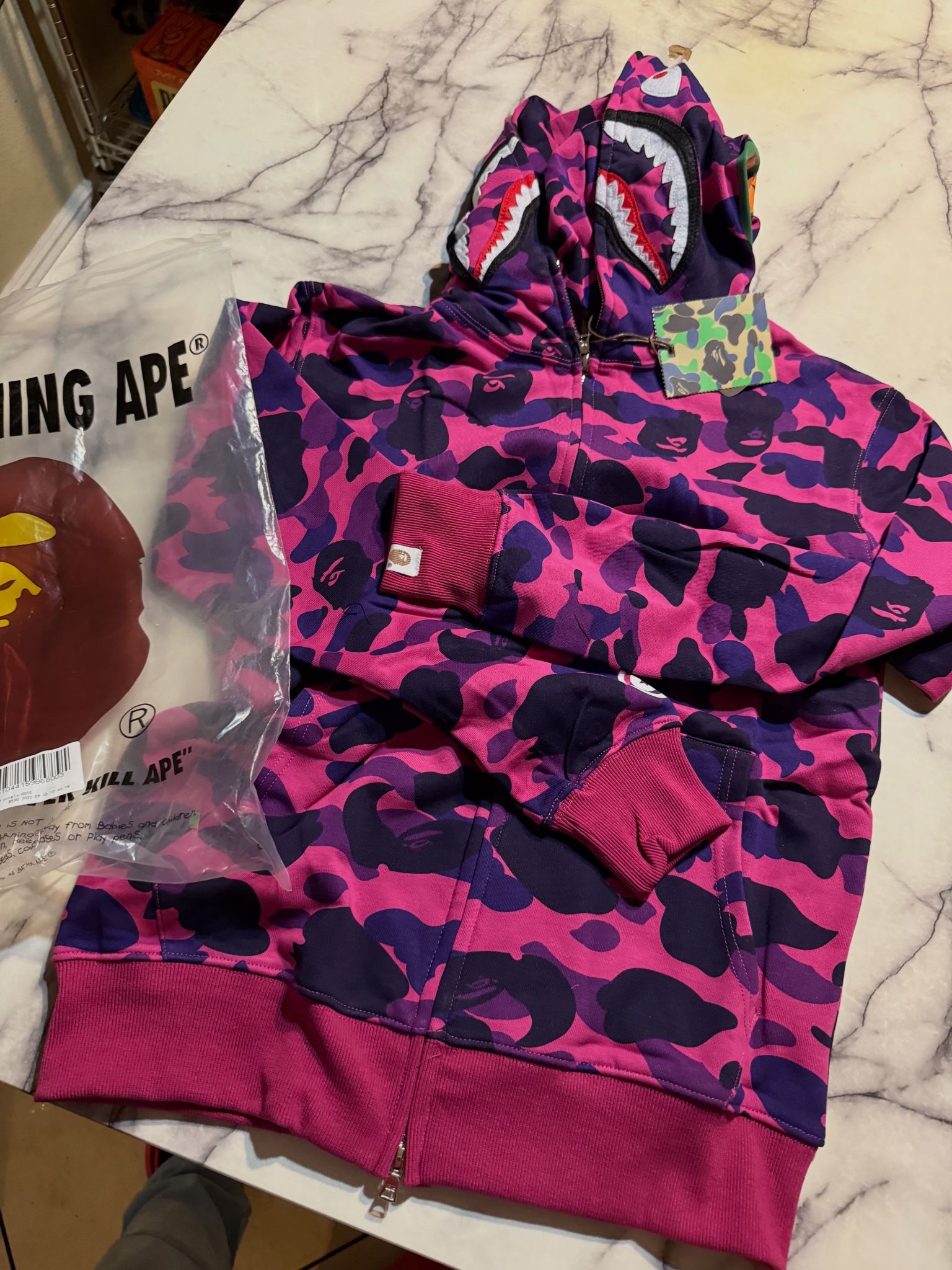 A Bathing Ape Full Zip Shark Hoodie