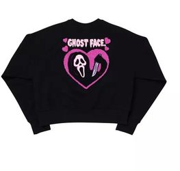 Ghost Face Black Graphic Crewneck Sweatshirt