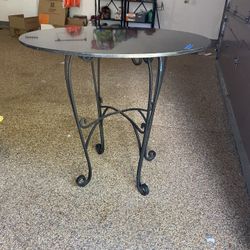 Tall Iron Bistro Table With Granite Top