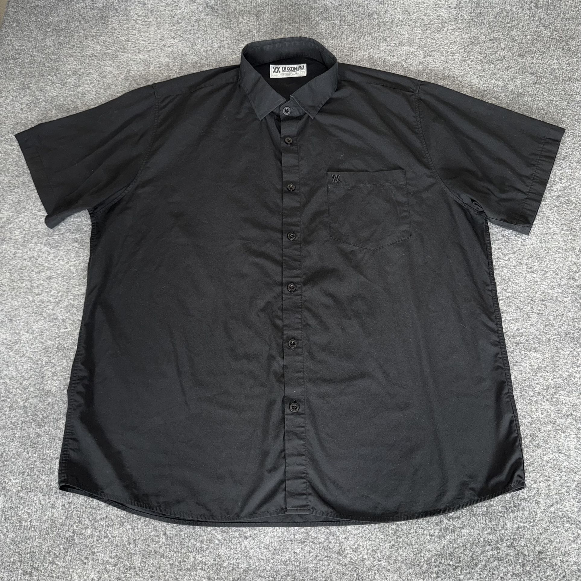 Dixxon Mens 2XL Black Bamboo Shirt Short Sleeve Button Up Stretch Casual Moto